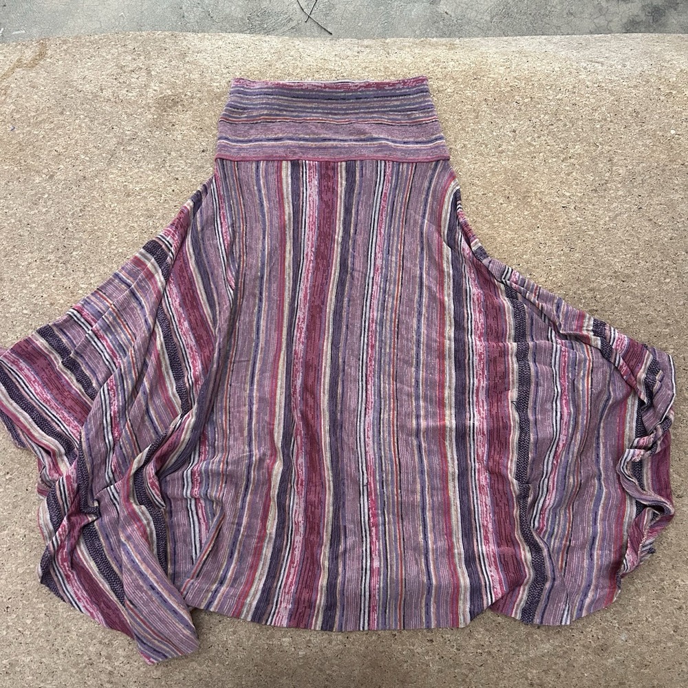 Peruvian Connection Women's Sz S Handkerchief Maxi Striped Skirt Pima Cotton